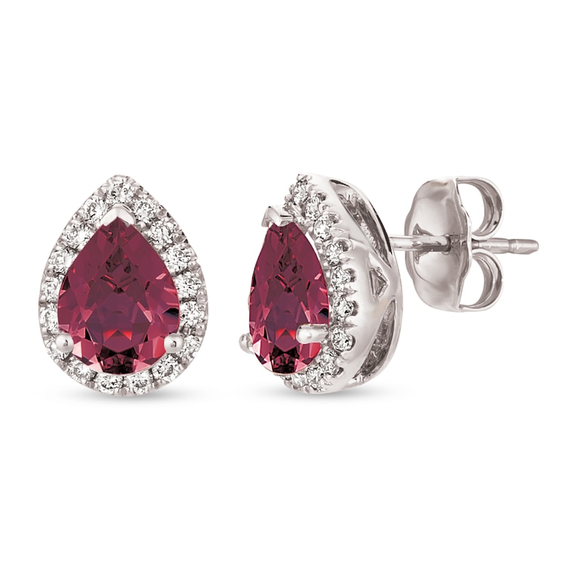 Le Vian Rhodolite & Diamond Earrings 1/4 ct tw Vanilla Gold Plated
