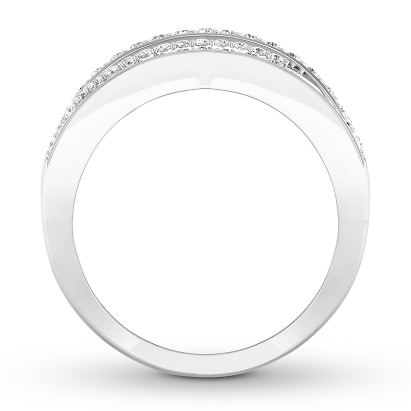 Diamond Anniversary Band 1-1/2 ct tw Round-cut White Gold Plated
