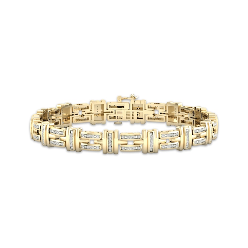 Men's Diamond Bracelet 1/2 ct tw Round-cut Yellow Gold Plated 8.5