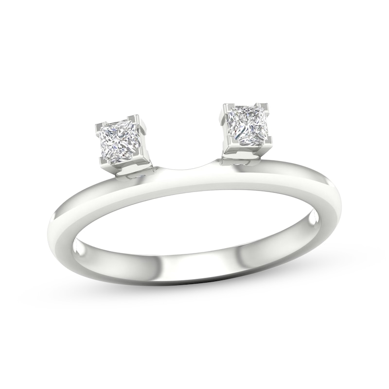 Princess-Cut Diamond Enhancer Ring 1/4 ct tw White Gold Plated