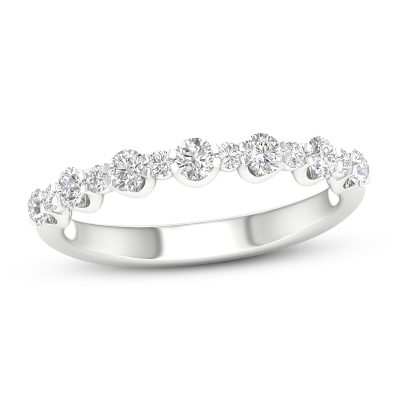 Diamond Anniversary Ring 1/2 ct tw Round-cut White Gold Plated