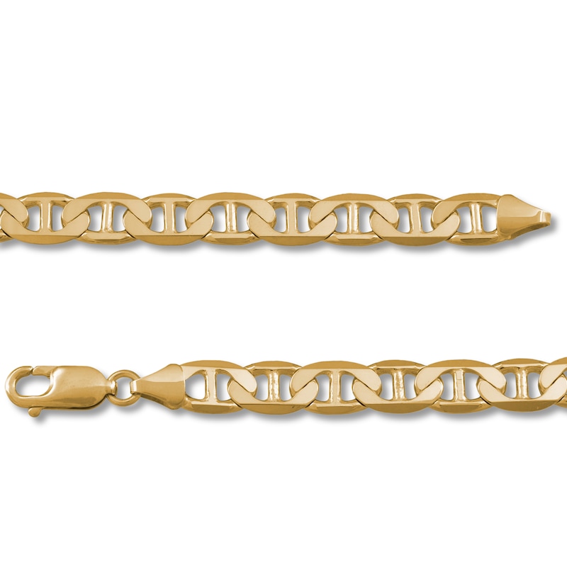 Solid Mariner Link Chain Yellow Gold Plated 24