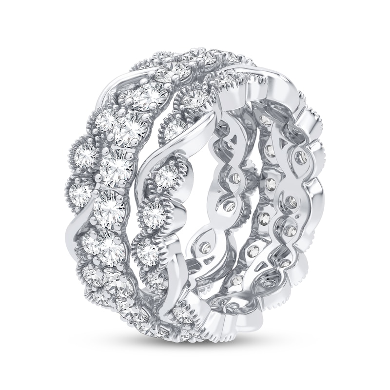 Round-cut Diamond Eternity Band 3 ct tw White Gold Plated