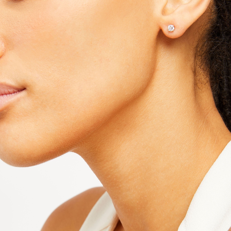 Certified Diamond Round-cut Earrings 1/2 ct tw White Gold Plated