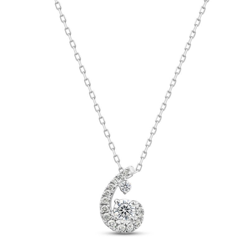 Purest Love Diamond Necklace 1/2 ct tw Round-cut White Gold Plated 18