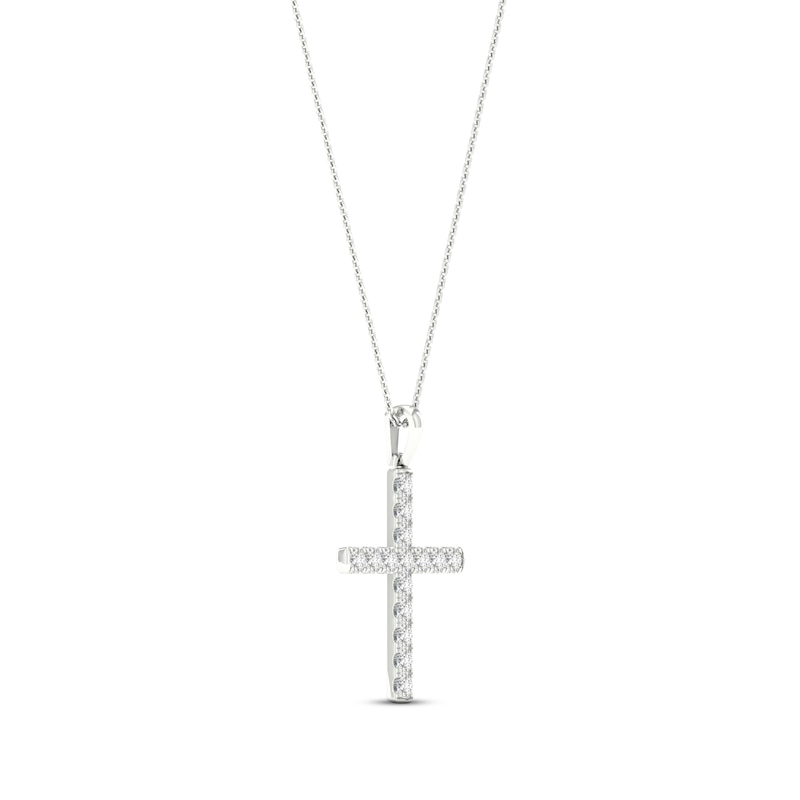 Lab-Created Diamonds by Cross Necklace 1-1/2 ct tw White Gold Plated 18