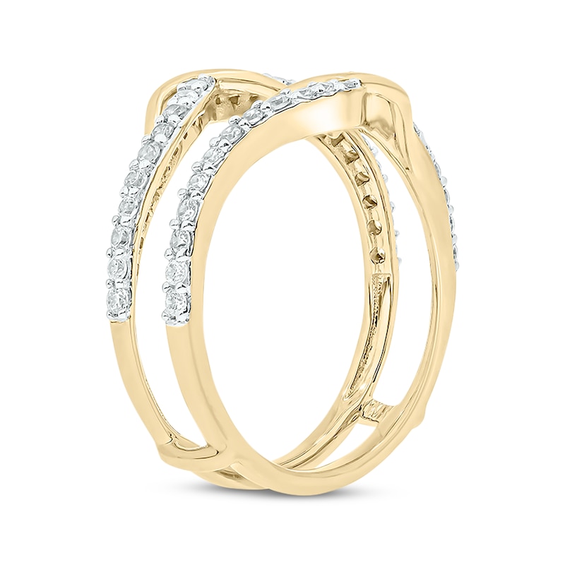 Round-Cut Diamond Enhancer Ring 1/2 ct tw Yellow Gold Plated