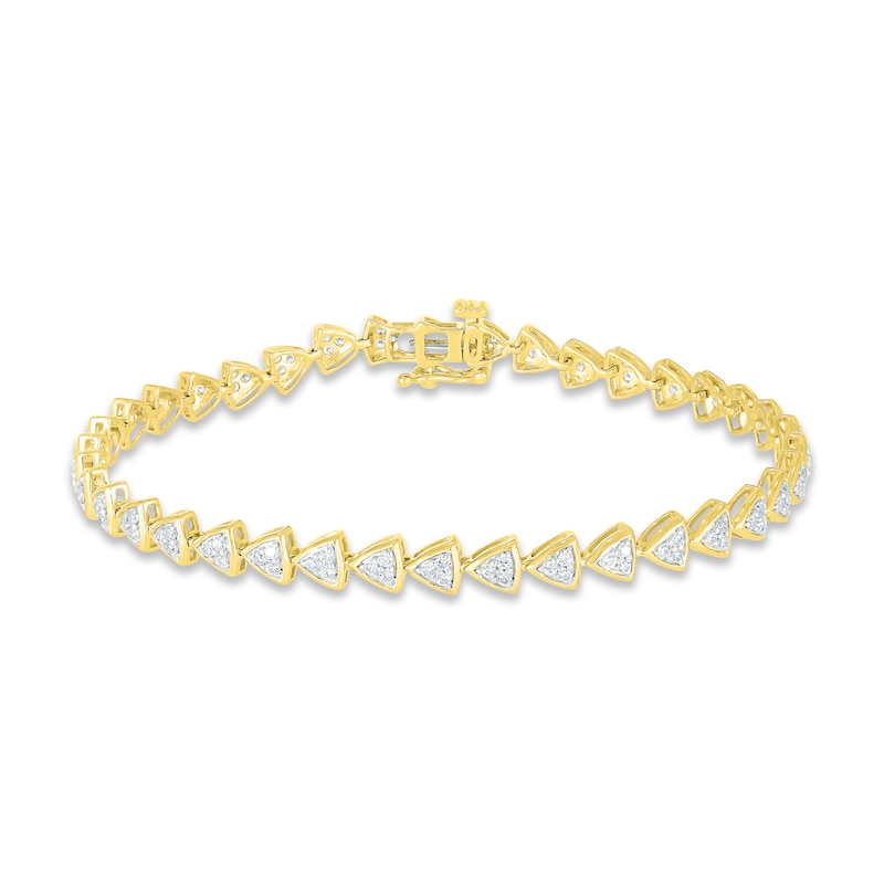 Diamond Bracelet 1 ct tw Round-cut Yellow Gold Plated 7.25