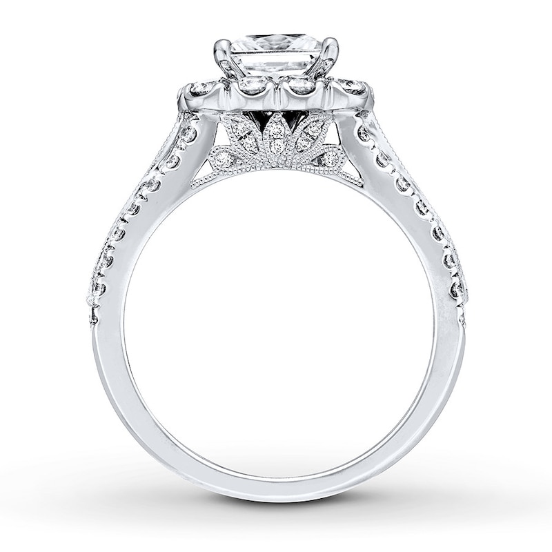 Neil Lane Diamond Engagement Ring 3 ct tw Princess & Round-cut White Gold Plated