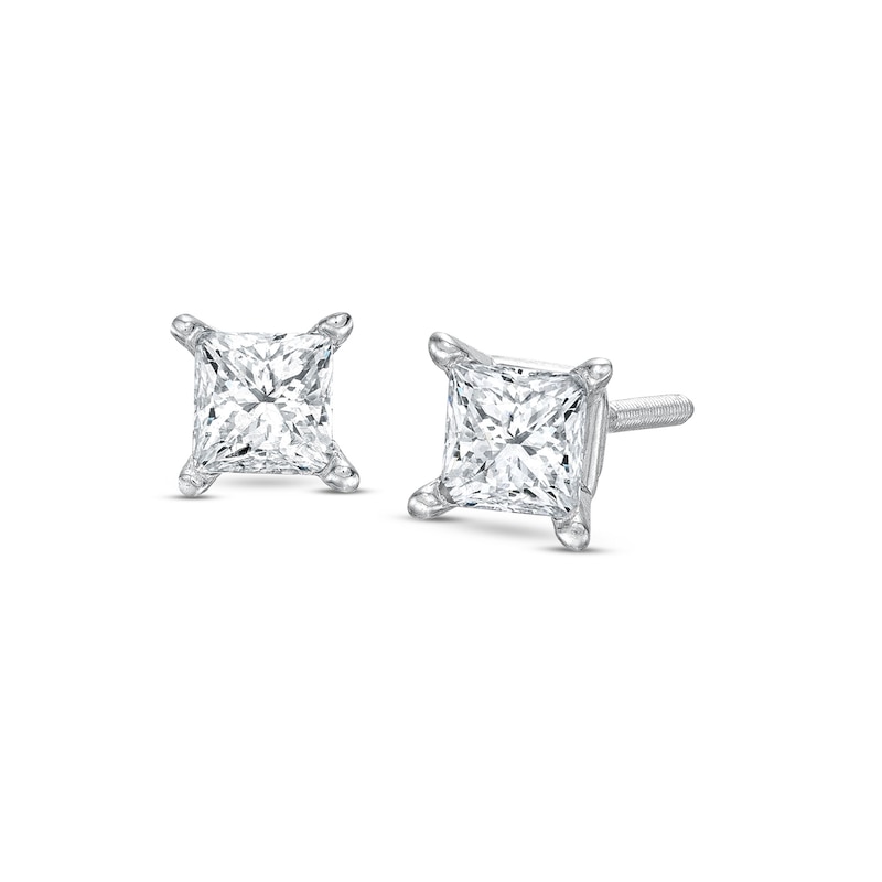 Certified Diamond Princess-cut Earrings 1/2 ct tw White Gold Plated