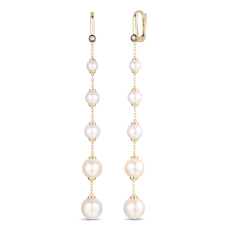 Le Vian Chocolatier Cultured Pearl Earrings 1/20 ct tw Diamonds Honey Gold Plated