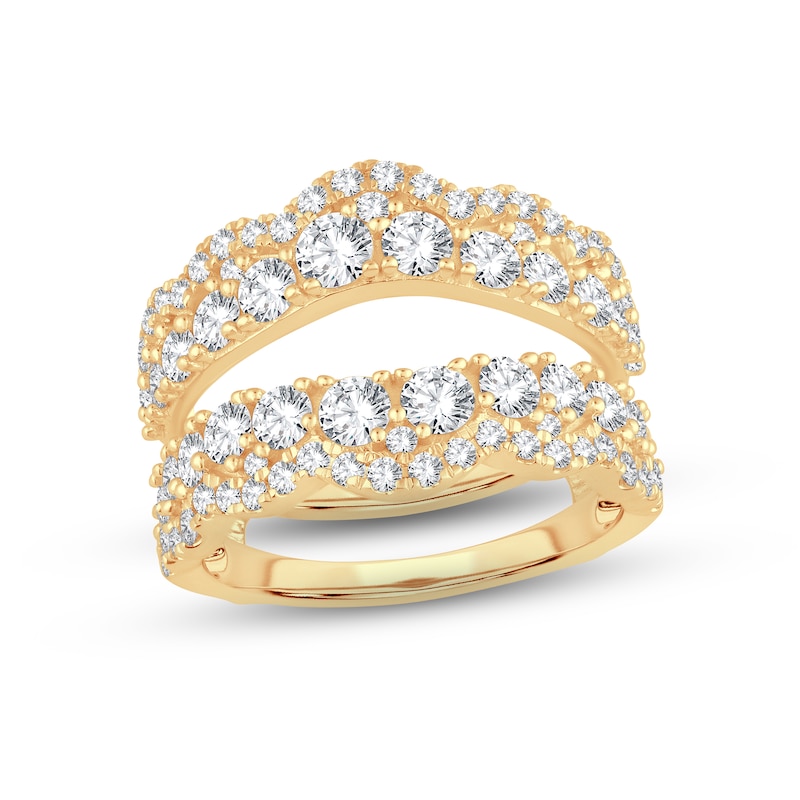 Diamond Enhancer Ring 2 ct tw Round-cut Yellow Gold Plated