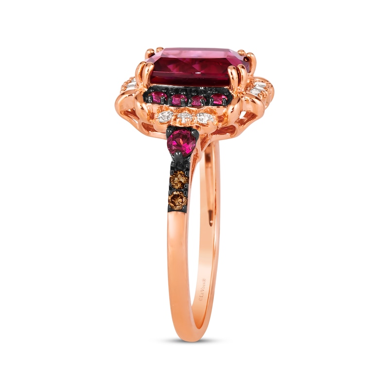 Le Vian Rhodolite Garnet Ring 1/5 ct tw Diamonds Strawberry Gold Plated