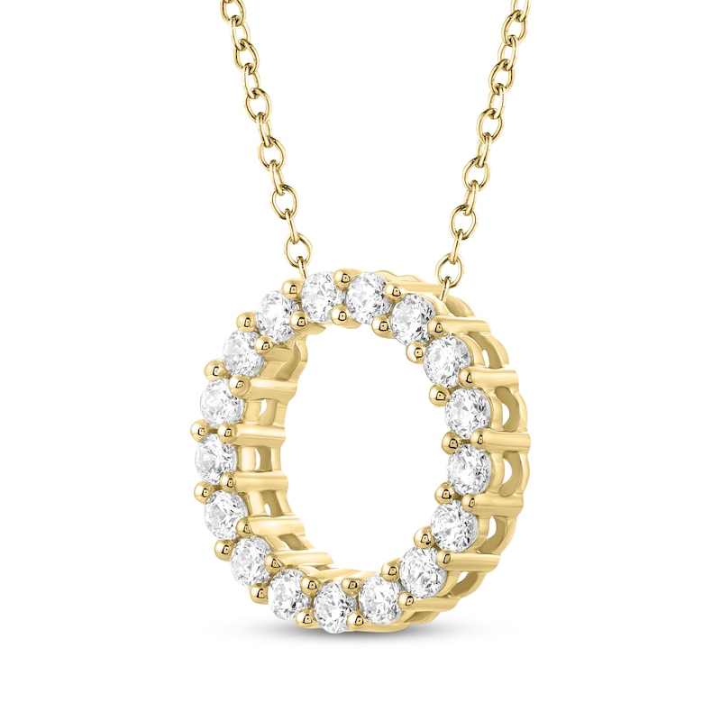 THE LEO Diamond Circle Necklace 1 ct tw Yellow Gold Plated 19