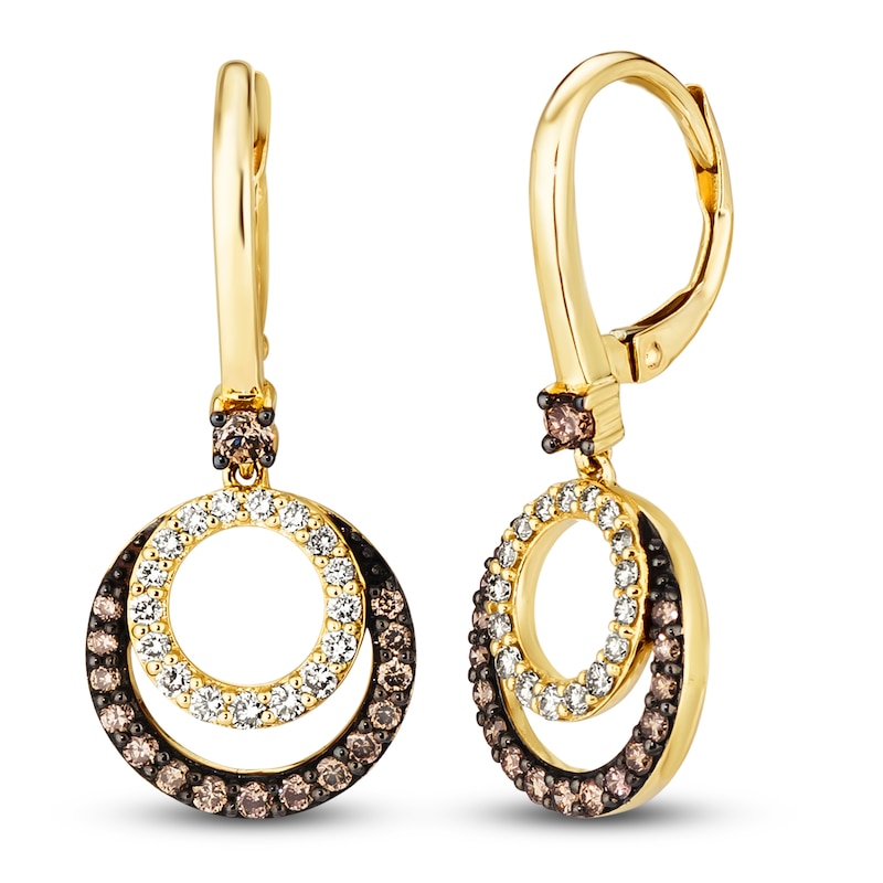 Le Vian Diamond Dangle Earrings 3/4 ct tw Diamonds Honey Gold Plated