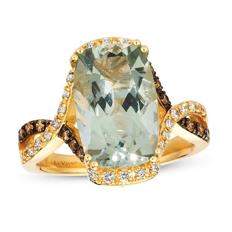 Le Vian Quartz Ring 1/3 ct tw Diamonds Honey Gold Plated