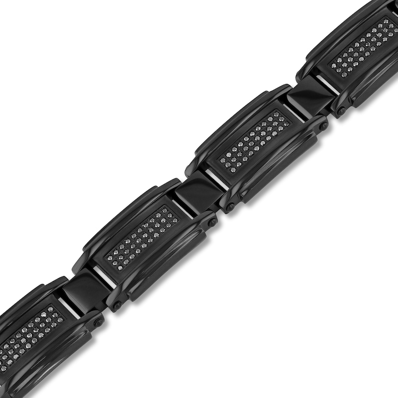 Men's Black Diamond Bracelet 1 ct tw Stainless Steel/Black Ion Plating 8.5