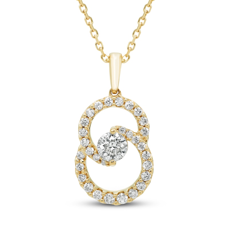 Encircled by Love Diamond Necklace 1/2 ct tw Round-cut Yellow Gold Plated 18