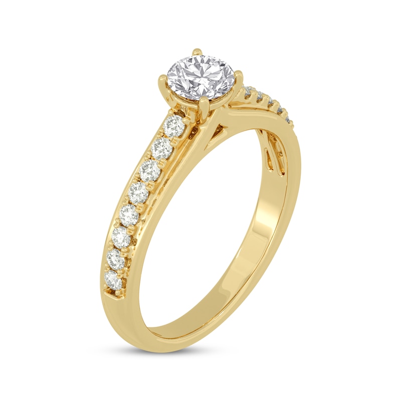 Round-Cut Diamond Engagement Ring 3/4 ct tw Yellow Gold Plated