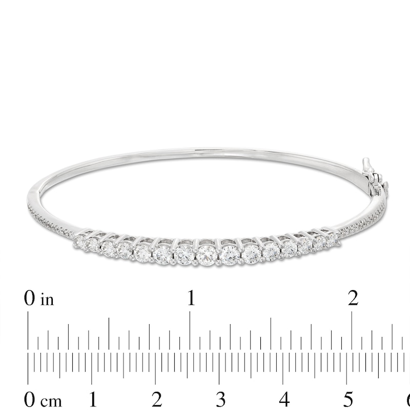 Lab-Created Diamonds by Graduated Bangle Bracelet 2 ct tw White Gold Plated 7.25