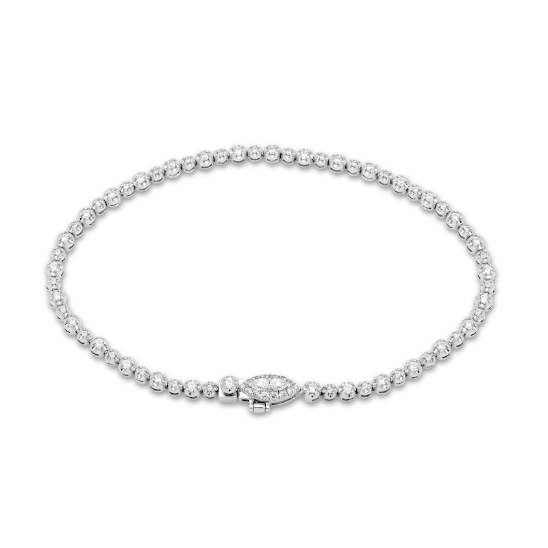 Forever Connected Diamond Bracelet 1 ct tw Round-Cut White Gold Plated 7.25