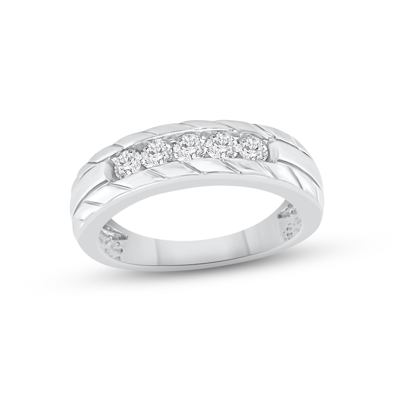 Men's Diamond Wedding Band 1/2 ct tw Round-cut White Gold Plated - Size 10