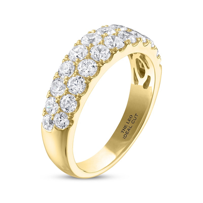 THE LEO Ideal Cut Round-Cut Diamond Anniversary Band 1-1/2 ct tw Yellow Gold Plated