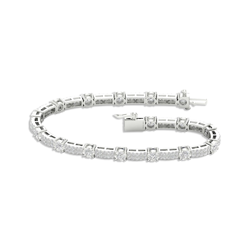 Diamond Tennis Bracelet 3 ct tw White Gold Plated 7.25