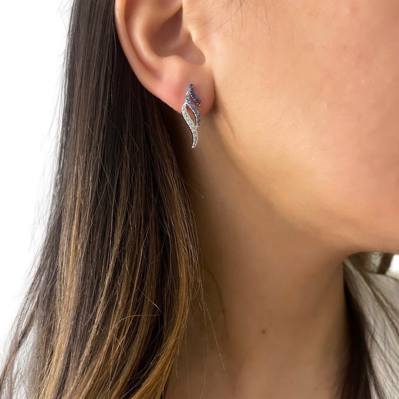 Le Vian Ombré Sapphire Earrings Vanilla Gold Plated