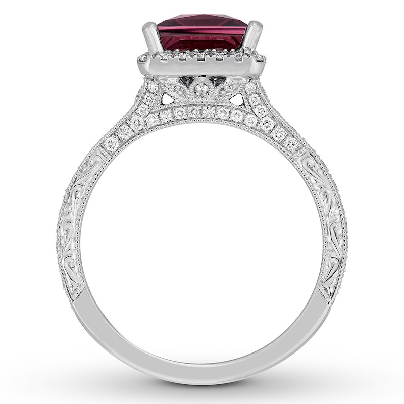 Neil Lane Square-cut Garnet Engagement Ring 5/8 ct tw Diamonds Gold Plated