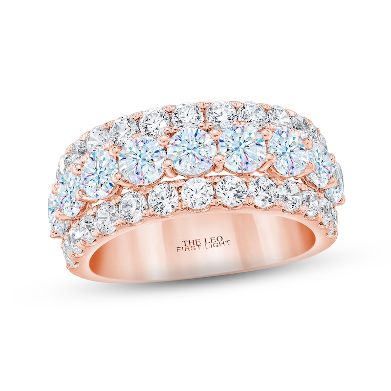 THE LEO First Light Diamond Anniversary Ring 3 ct tw Round-cut Rose Gold Plated