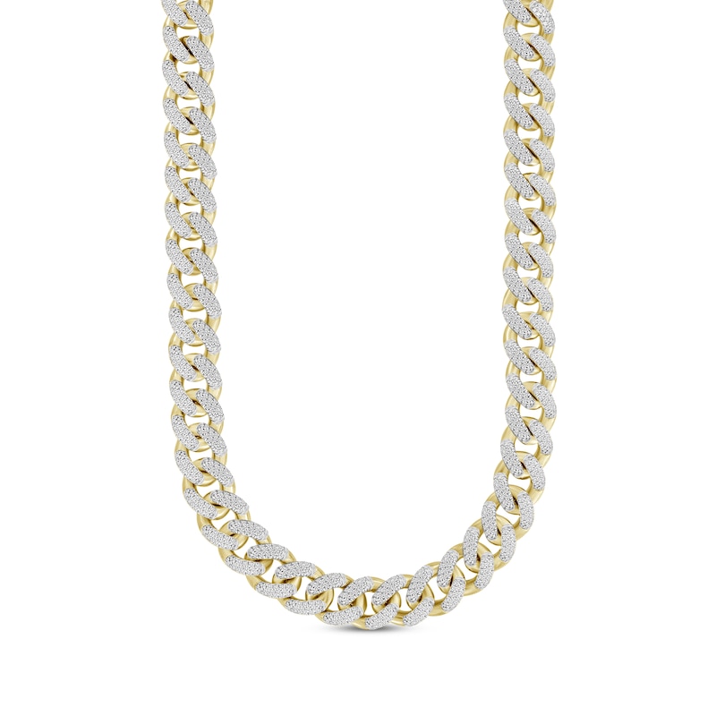 Men's Diamond Cuban Curb Chain Necklace 4 ct tw Yellow Gold Plated 20