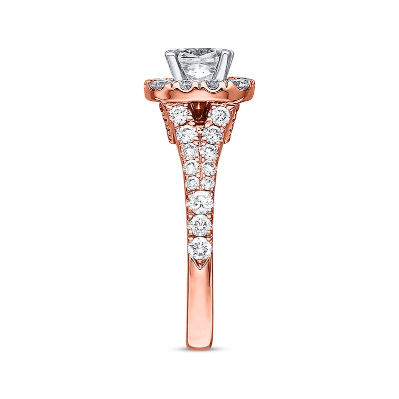 Neil Lane Engagement Ring 2-1/6 ct tw Diamonds Rose Gold Plated