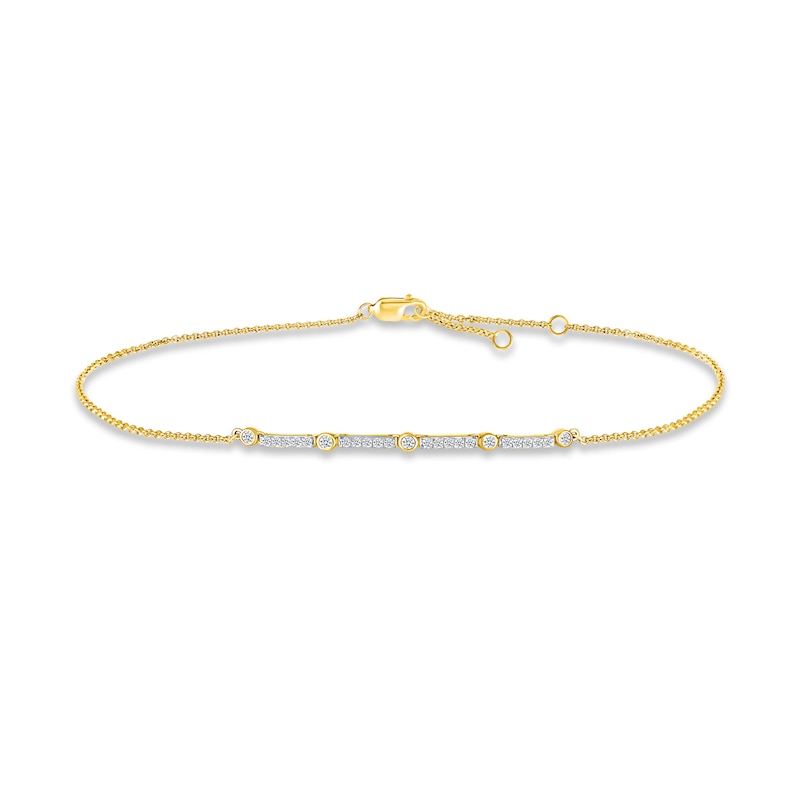 Diamond Bracelet 1/5 ct tw Round-cut Yellow Gold Plated 7.5