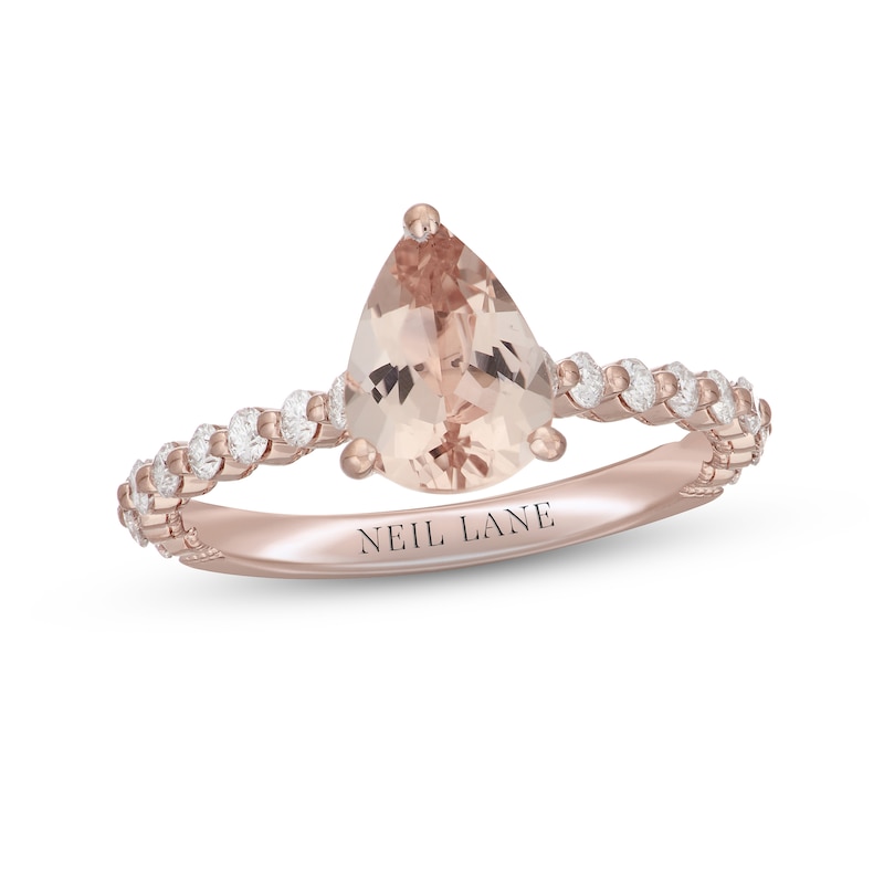 Neil Lane Morganite & Diamond Engagement Ring 1/2 ct tw Round-cut Rose Gold Plated