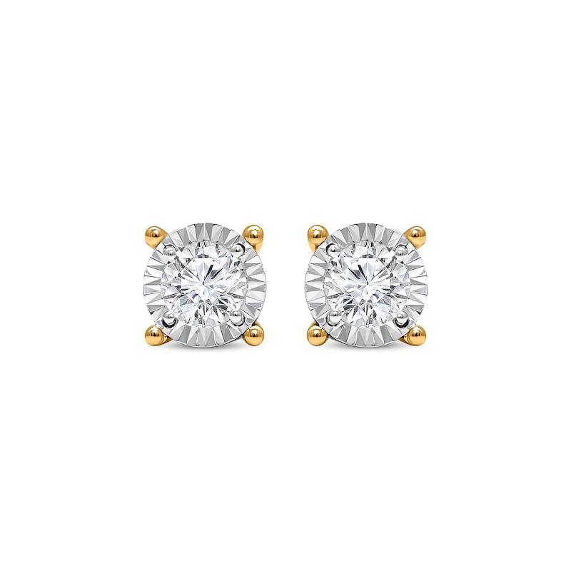 Radiant Reflections Diamond Solitaire Earrings 1 ct tw Yellow Gold Plated