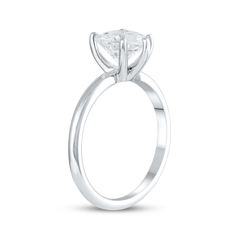 Lab-Created Diamonds by Heart-Shaped Solitaire Ring 1-1/2 ct tw White Gold Plated
