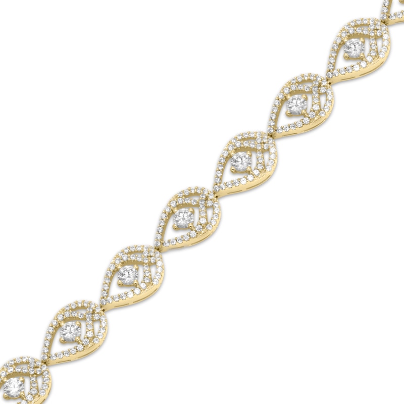 Love Entwined Diamond Link Bracelet 2-1/2 ct tw Yellow Gold Plated 7
