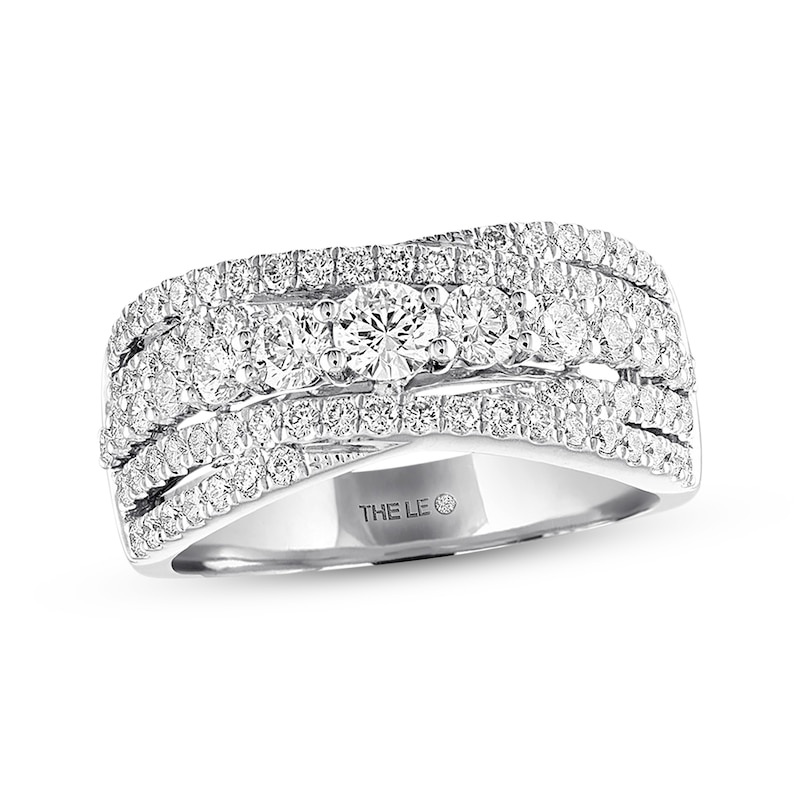 THE LEO Diamond Anniversary Ring 1-1/3 ct tw Round-cut White Gold Plated