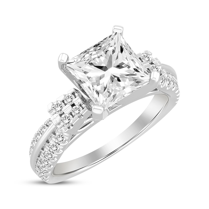 Princess-Cut Diamond Engagement Ring 1-1/4 ct tw White Gold Plated