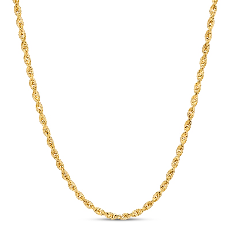 Solid Rope Chain Yellow Gold Plated 22