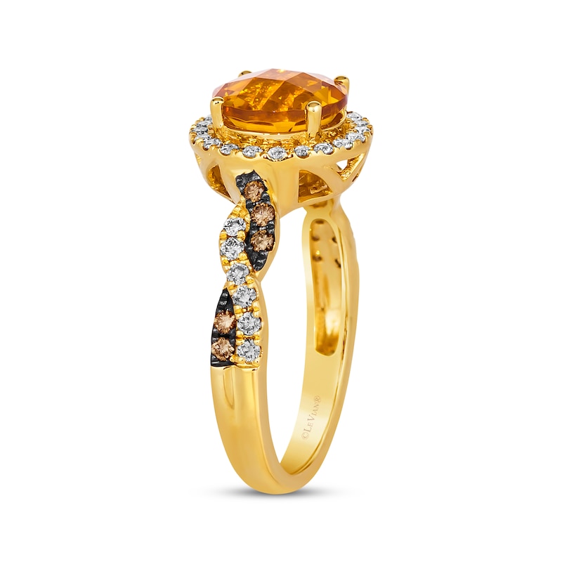 Le Vian Chocolate Twist Citrine Ring 3/8 ct tw Diamonds Honey Gold Plated