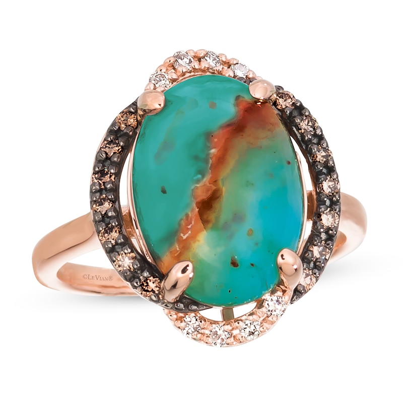 Le Vian Aquaprase Ring 1/5 ct tw Diamonds Strawberry Gold Plated