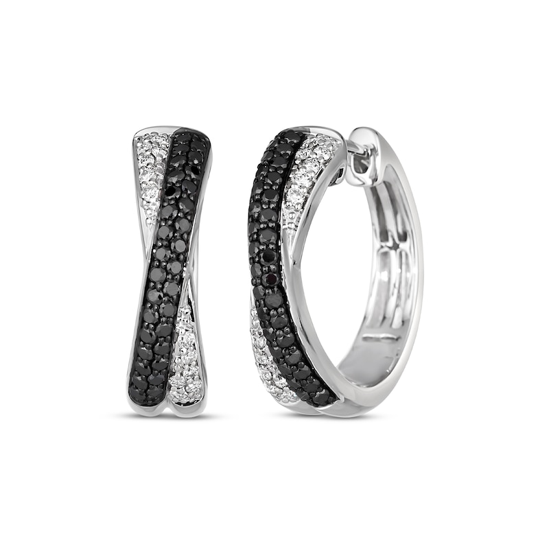 Le Vian Diamond Crossover Hoop Earrings 5/8 ct tw Vanilla Gold Plated