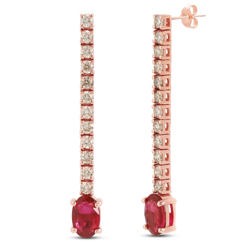 Le Vian Ruby Earrings 1/2 ct tw Diamonds Strawberry Gold Plated
