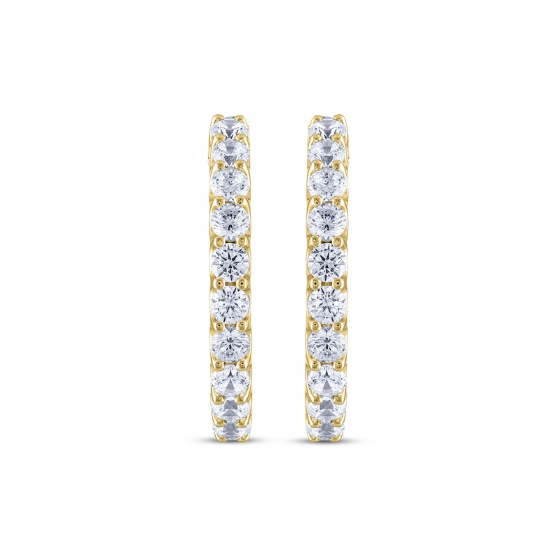 THE LEO Diamond Hoop Earrings 1 ct tw Yellow Gold Plated