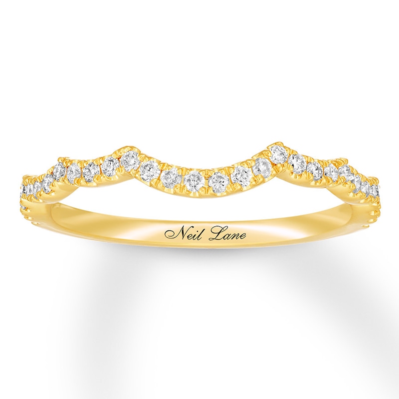 Neil Lane Wedding Band 1/5 ct tw Diamonds Yellow Gold Plated