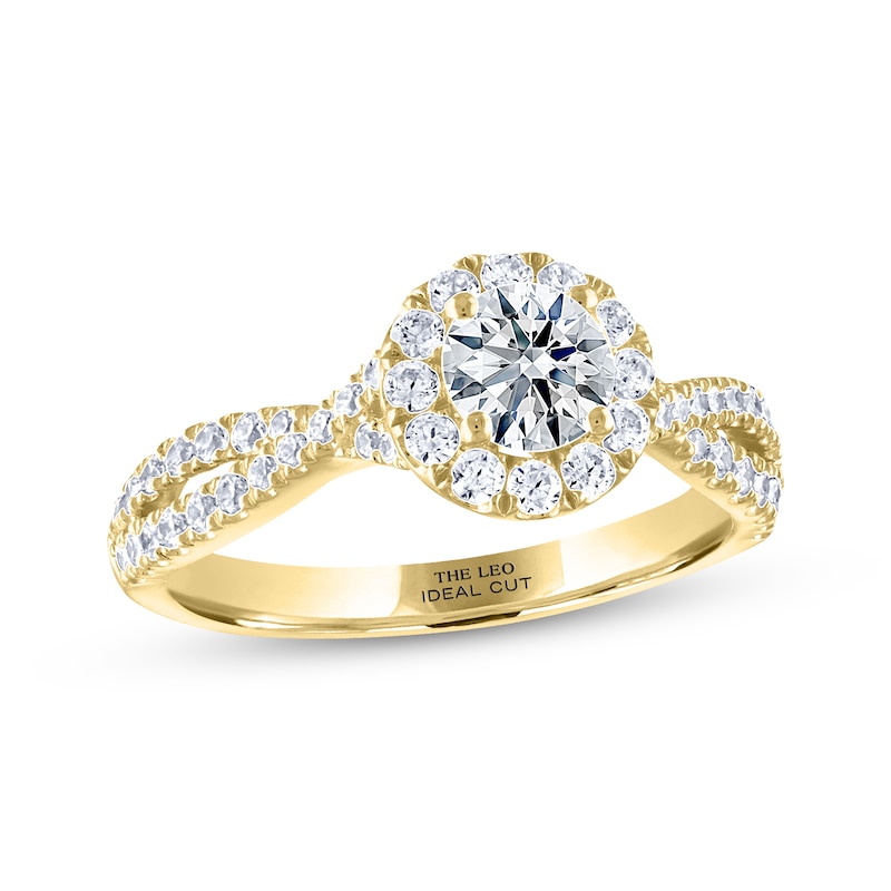 THE LEO Ideal Cut Diamond Engagement Ring 1 ct tw Yellow Gold Plated