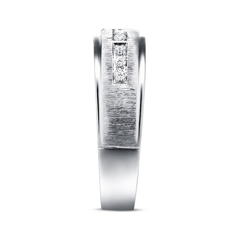 Men's Diamond Wedding Ring 1/6 ct tw White Gold Plated