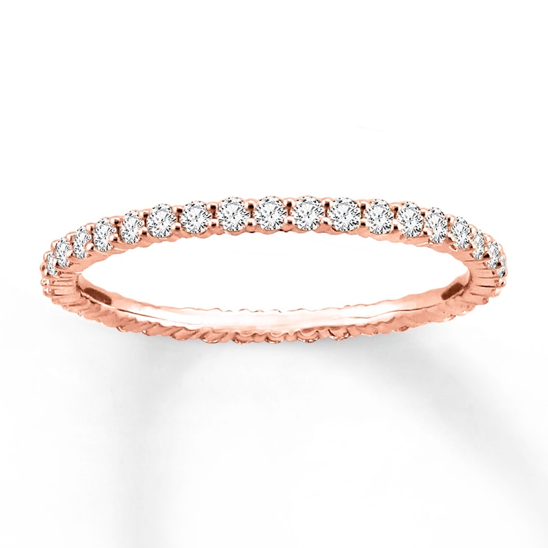 Diamond Eternity Ring 1/2 ct tw Round-cut Rose Gold Plated